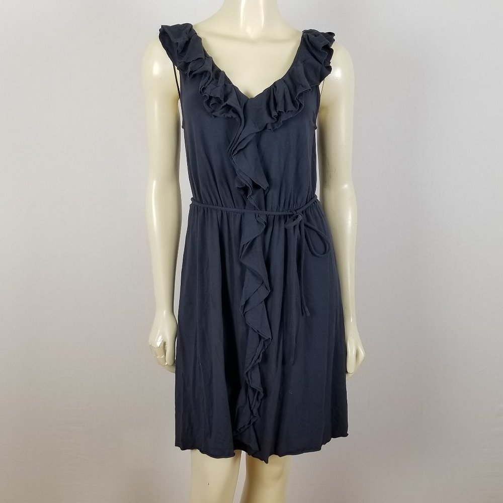 J Crew elastic waist ruffled‎ gray sleeveless M